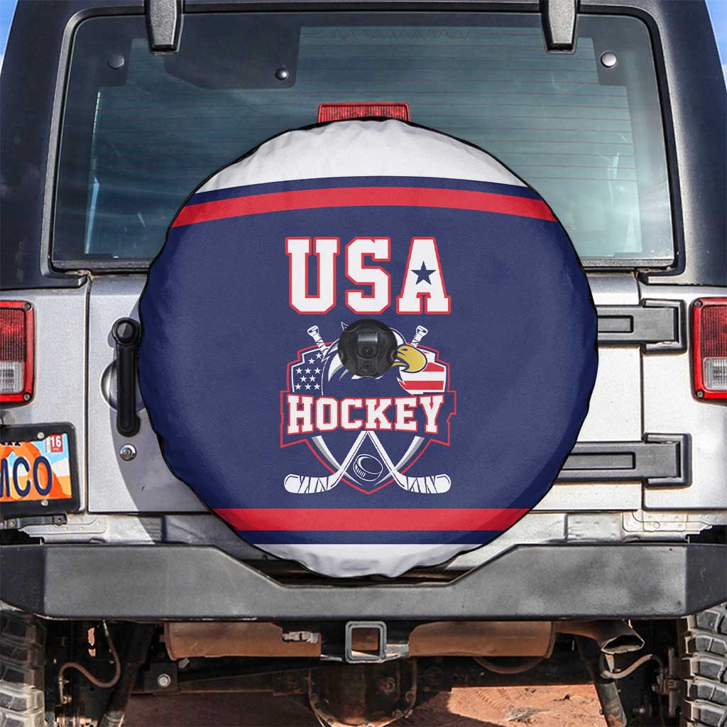 USA Ice Hockey Spare Tire Cover American Eagle Spirit Blue Version