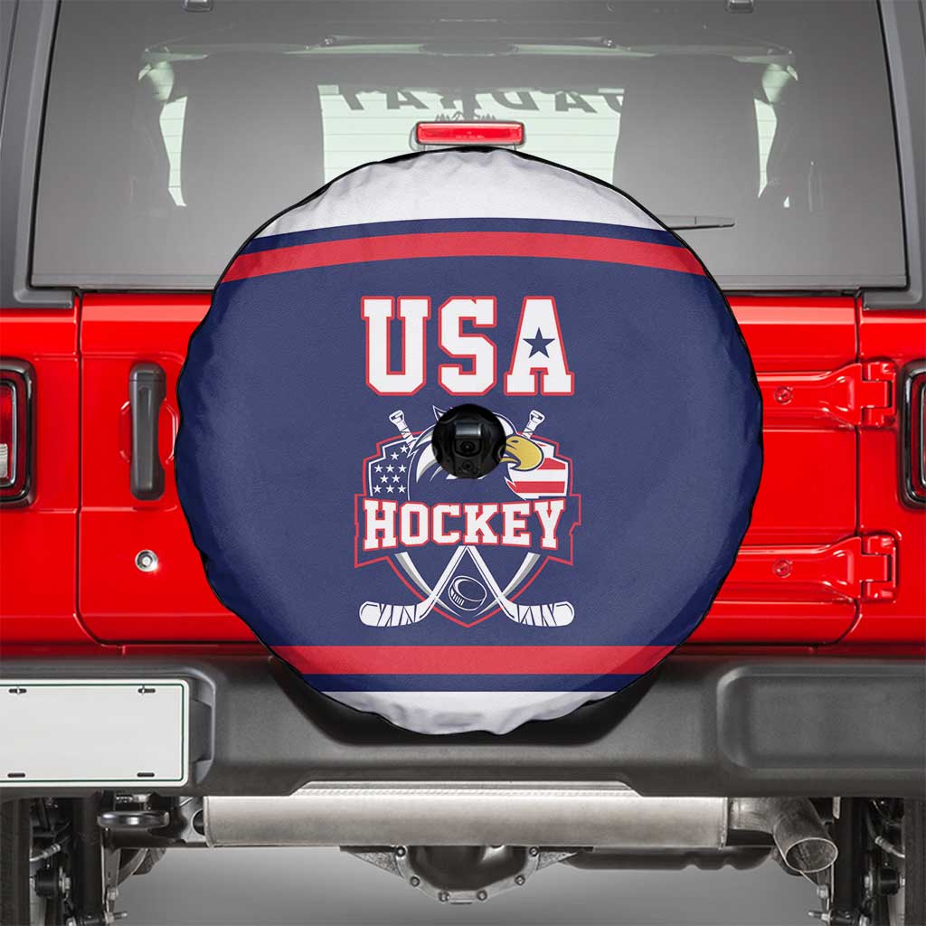 USA Ice Hockey Spare Tire Cover American Eagle Spirit Blue Version