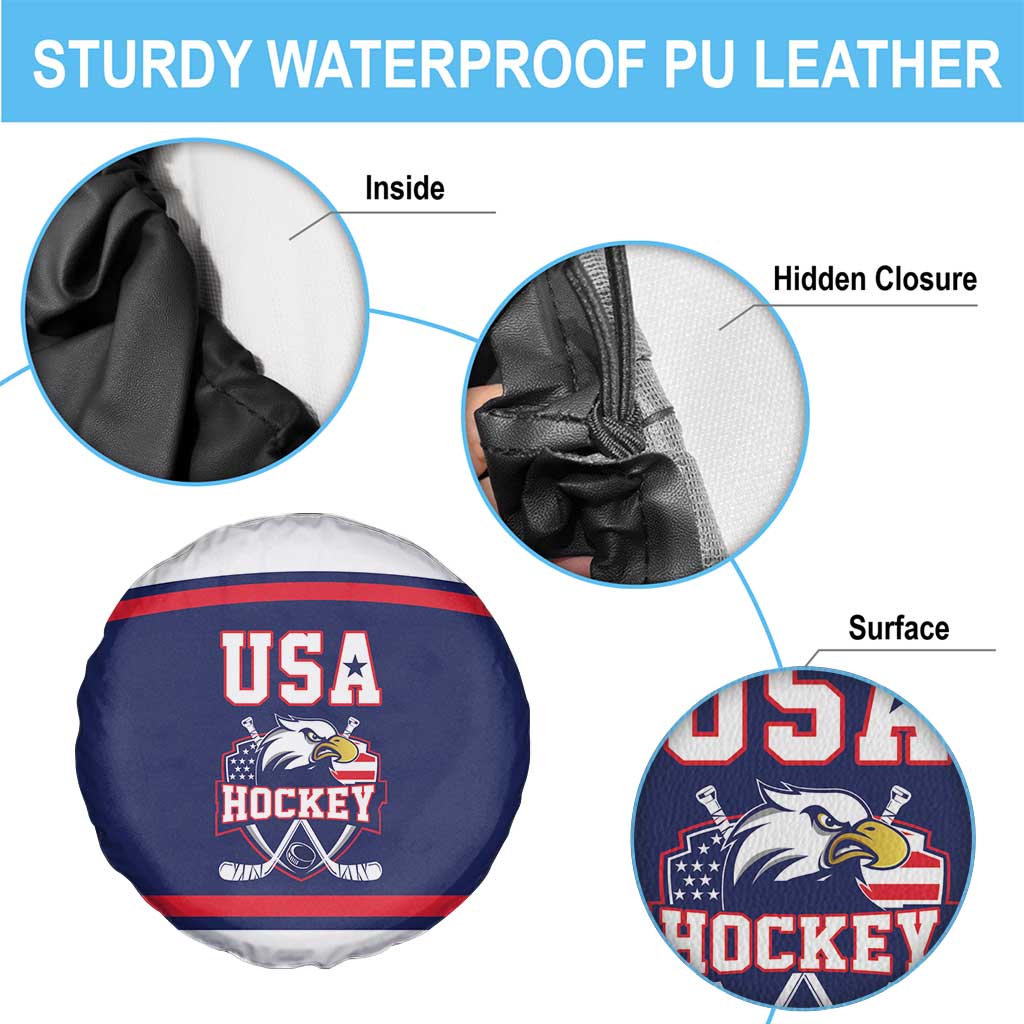 USA Ice Hockey Spare Tire Cover American Eagle Spirit Blue Version