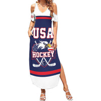 USA Ice Hockey Custom Summer Maxi Dress American Eagle Spirit Blue Version