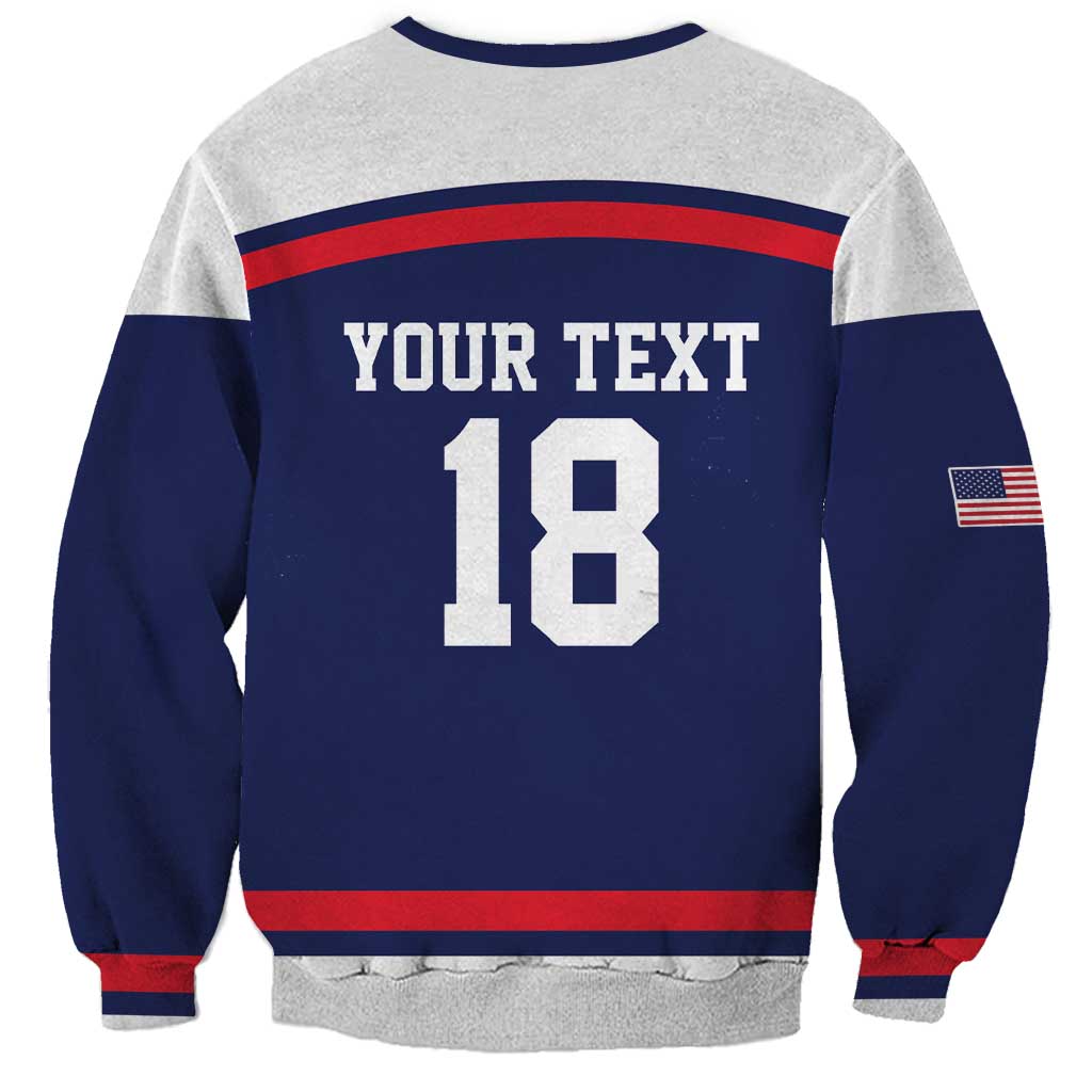 USA Ice Hockey Custom Sweatshirt American Eagle Spirit Blue Version