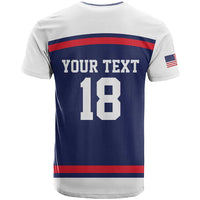 USA Ice Hockey Custom T Shirt American Eagle Spirit Blue Version