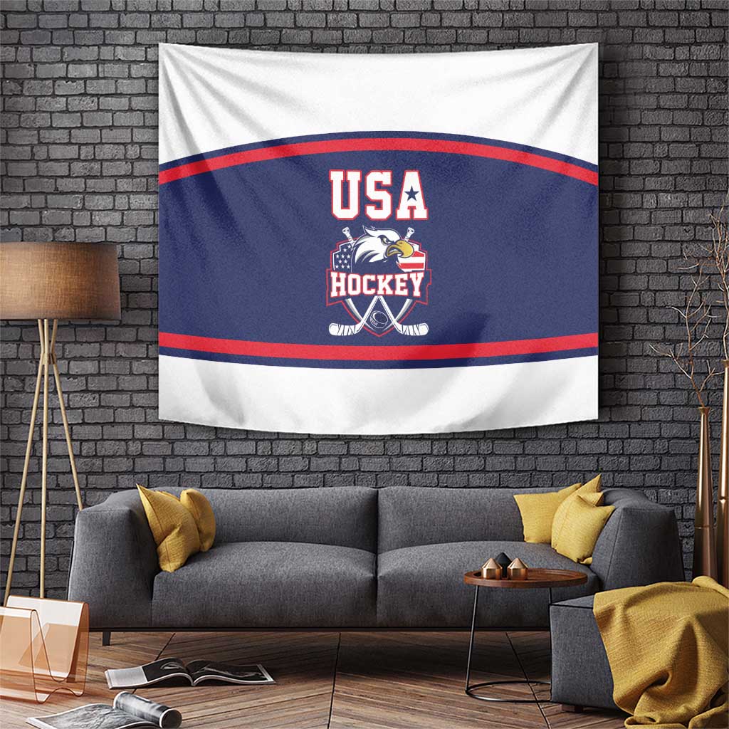 USA Ice Hockey Tapestry American Eagle Spirit Blue Version