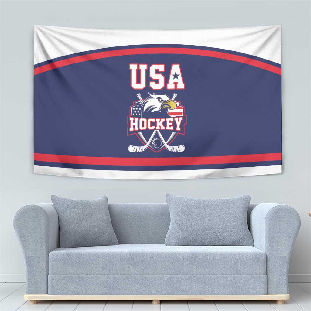 USA Ice Hockey Tapestry American Eagle Spirit Blue Version