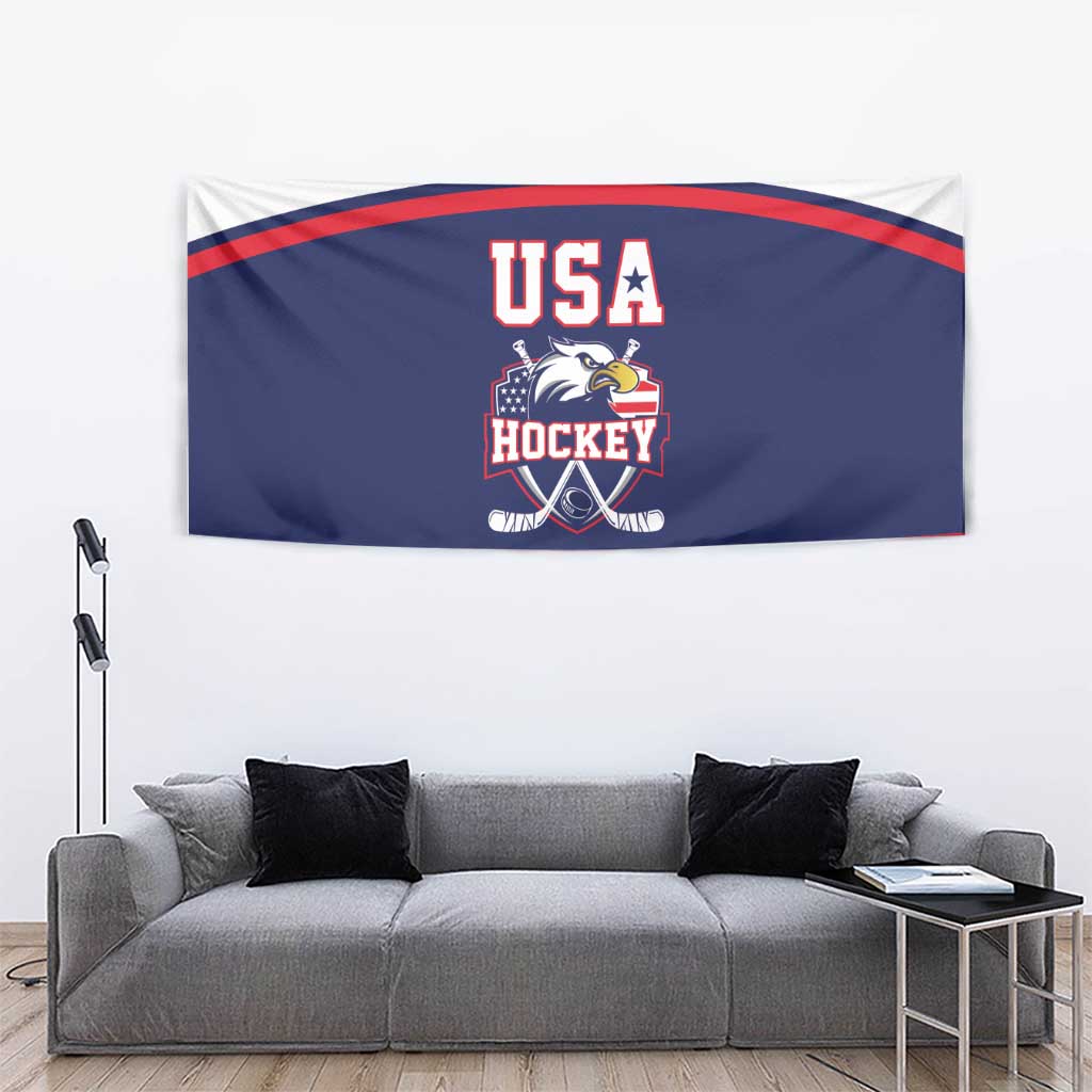 USA Ice Hockey Tapestry American Eagle Spirit Blue Version