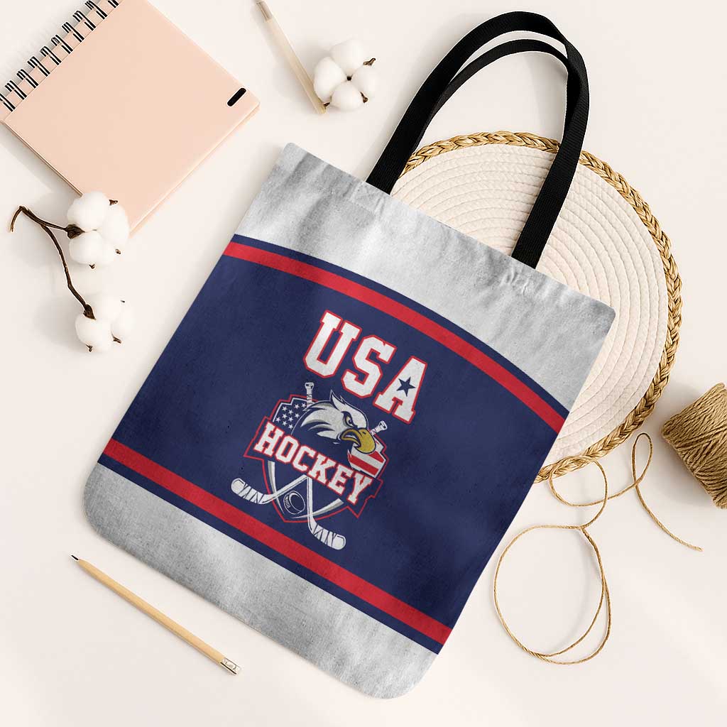 USA Ice Hockey Tote Bag American Eagle Spirit Blue Version