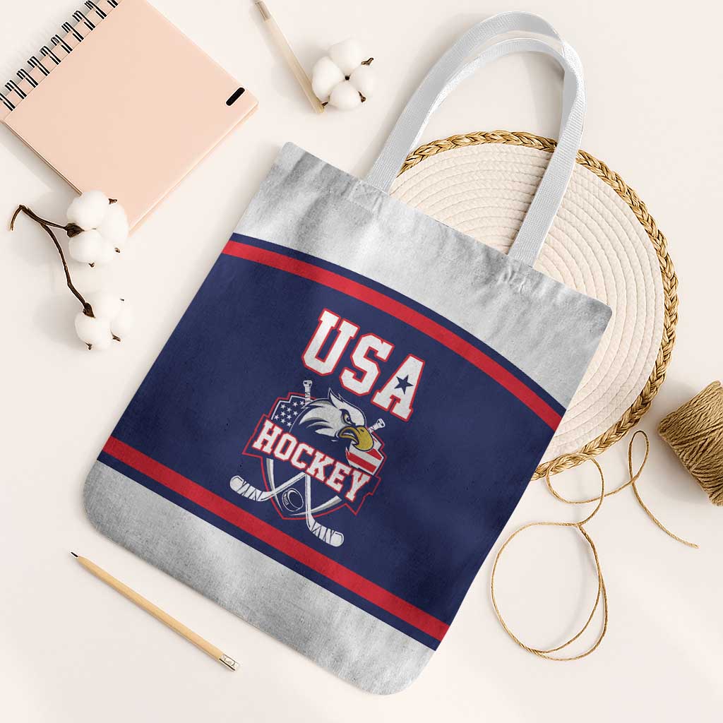 USA Ice Hockey Tote Bag American Eagle Spirit Blue Version