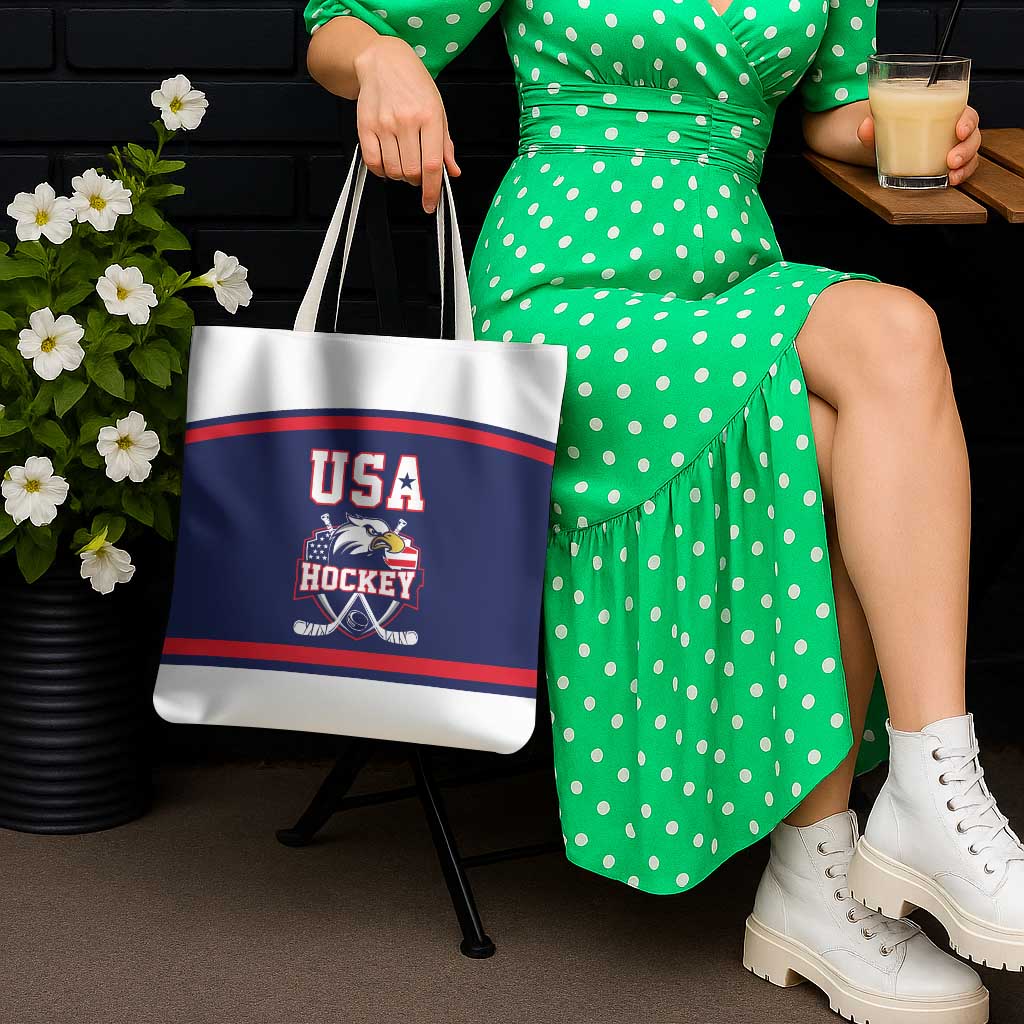 USA Ice Hockey Tote Bag American Eagle Spirit Blue Version