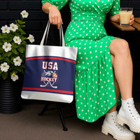 USA Ice Hockey Tote Bag American Eagle Spirit Blue Version