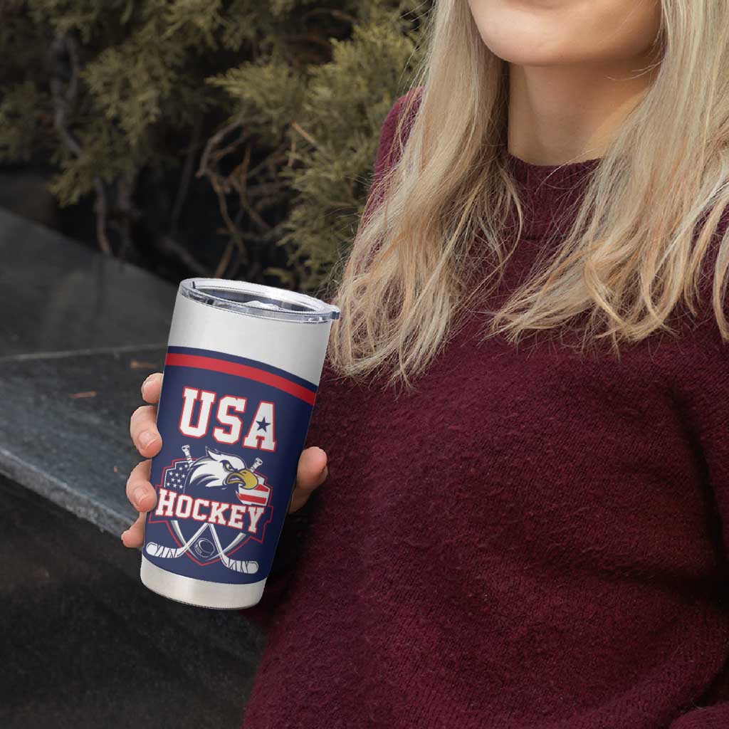 USA Ice Hockey Custom Tumbler Cup American Eagle Spirit Blue Version