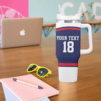 USA Ice Hockey Custom Tumbler With Handle American Eagle Spirit Blue Version