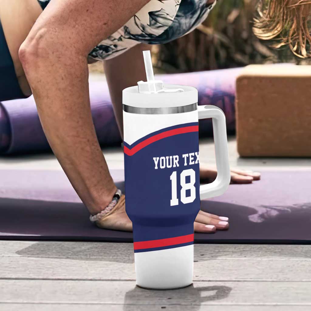USA Ice Hockey Custom Tumbler With Handle American Eagle Spirit Blue Version