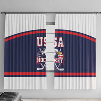 USA Ice Hockey Window Curtain American Eagle Spirit Blue Version