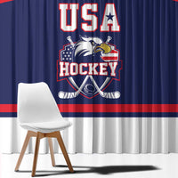 USA Ice Hockey Window Curtain American Eagle Spirit Blue Version