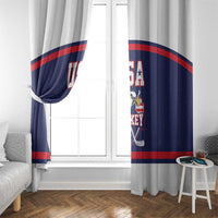 USA Ice Hockey Window Curtain American Eagle Spirit Blue Version