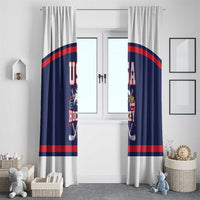 USA Ice Hockey Window Curtain American Eagle Spirit Blue Version