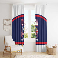 USA Ice Hockey Window Curtain American Eagle Spirit Blue Version