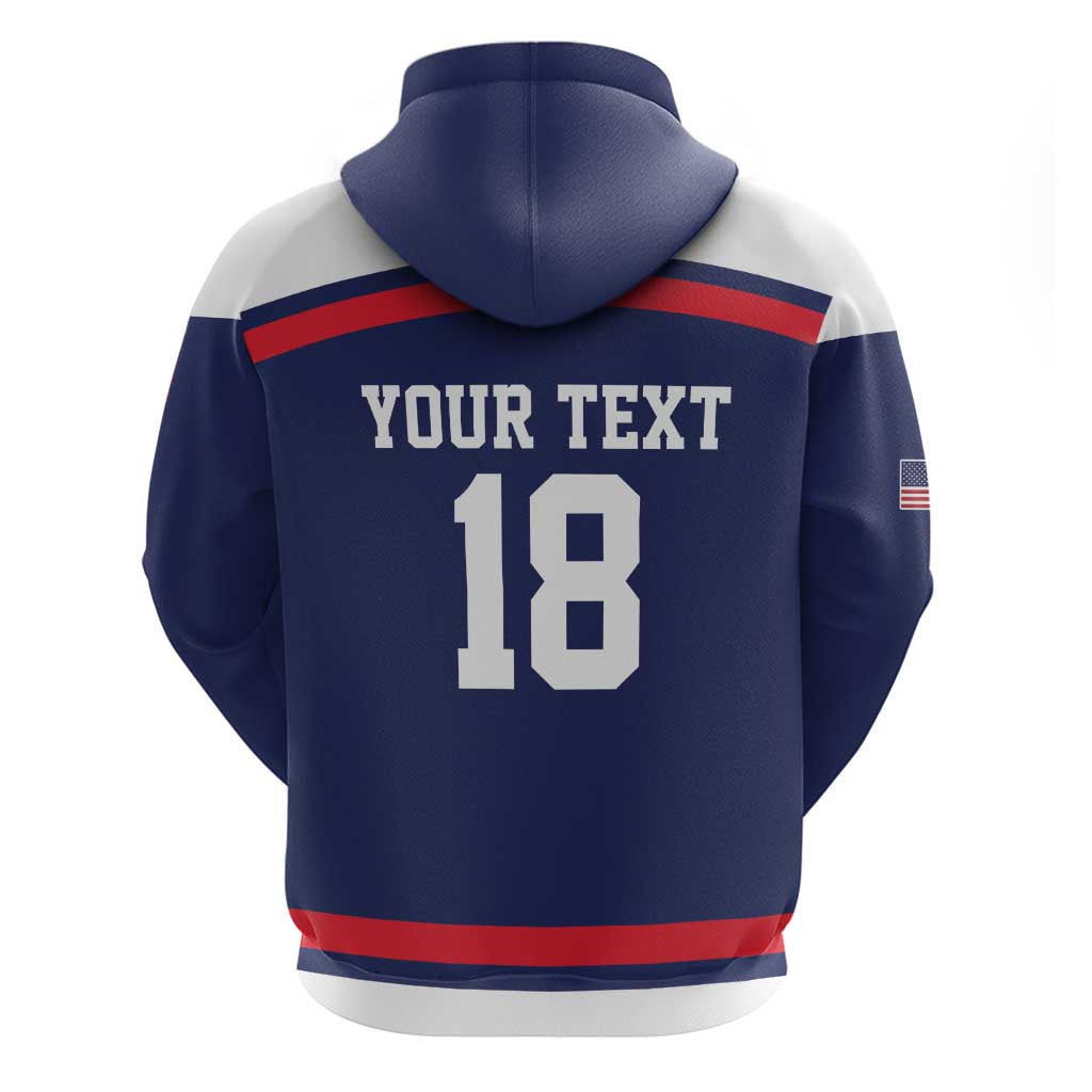 USA Ice Hockey Custom Zip Hoodie American Eagle Spirit Blue Version