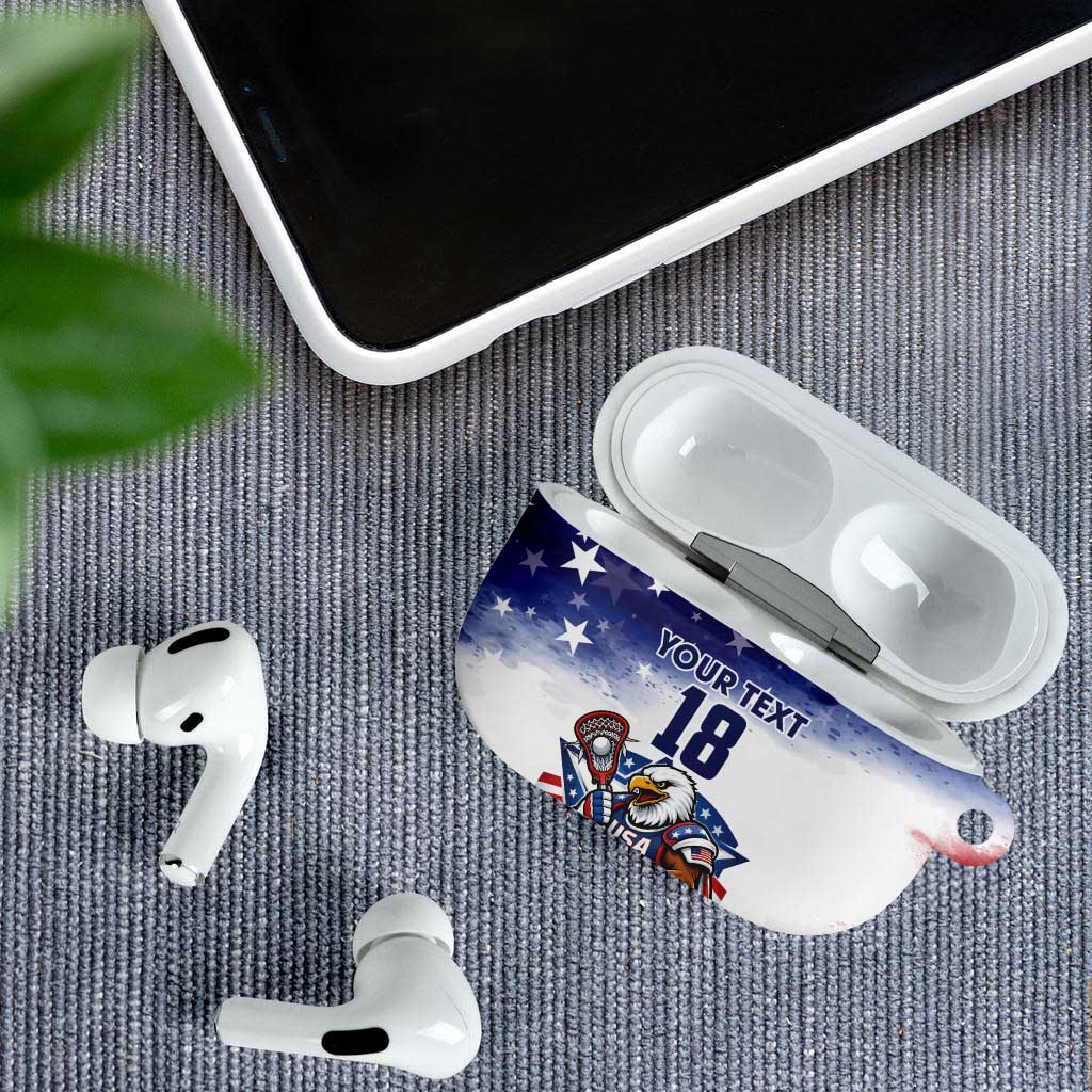 Custom USA Lacrosse AirPods Case American Eagle Mascot