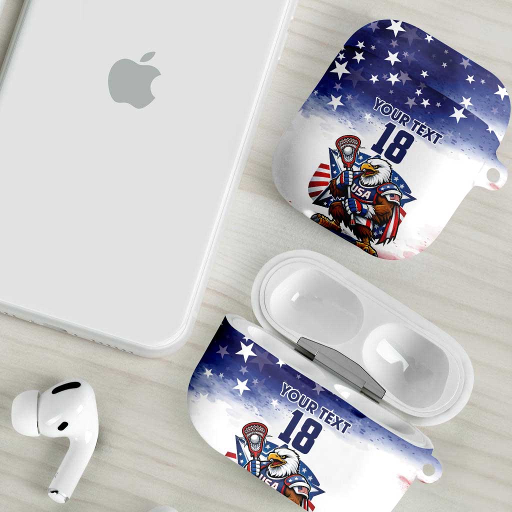 Custom USA Lacrosse AirPods Case American Eagle Mascot