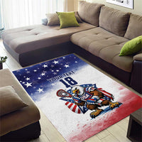 Custom USA Lacrosse Area Rug American Eagle Mascot