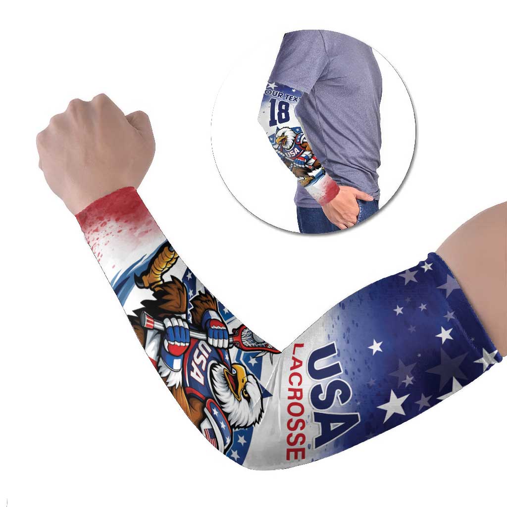 Custom USA Lacrosse Arm Sleeves American Eagle Mascot