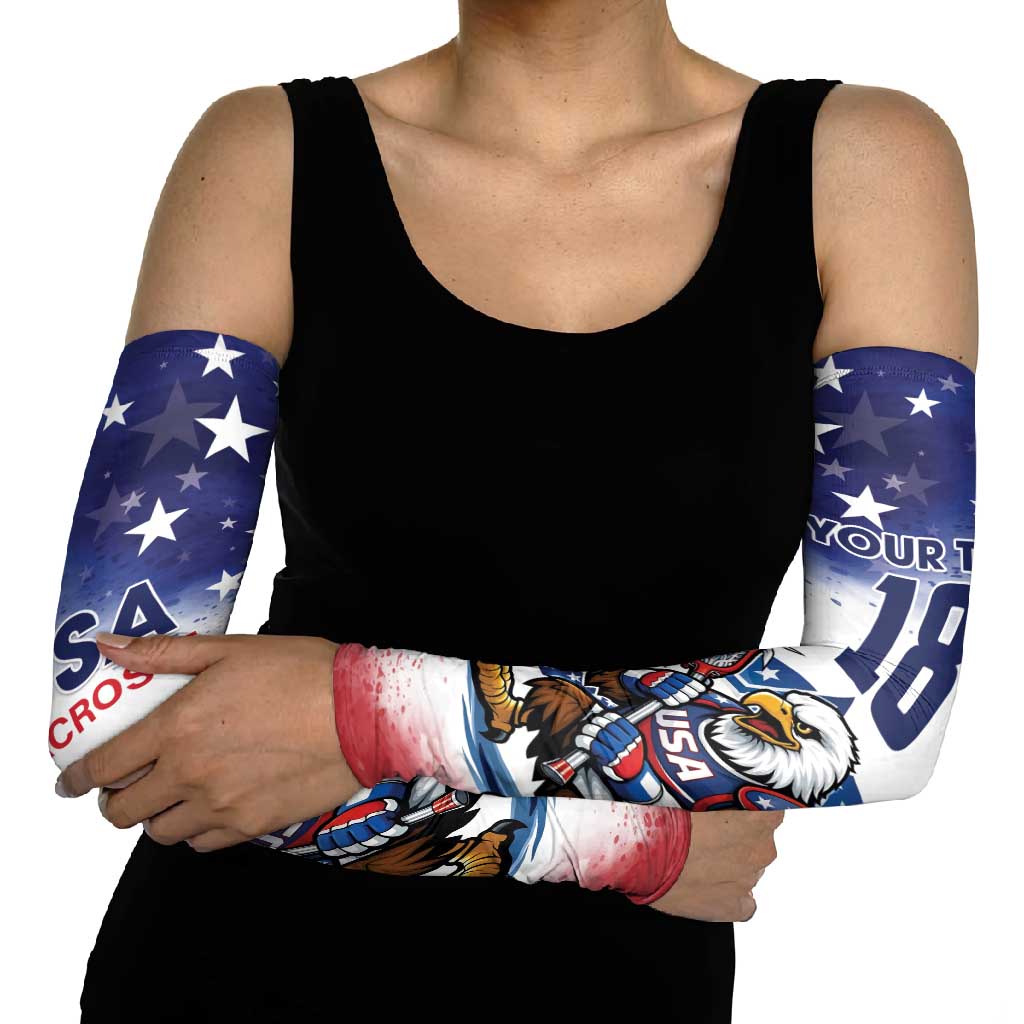 Custom USA Lacrosse Arm Sleeves American Eagle Mascot
