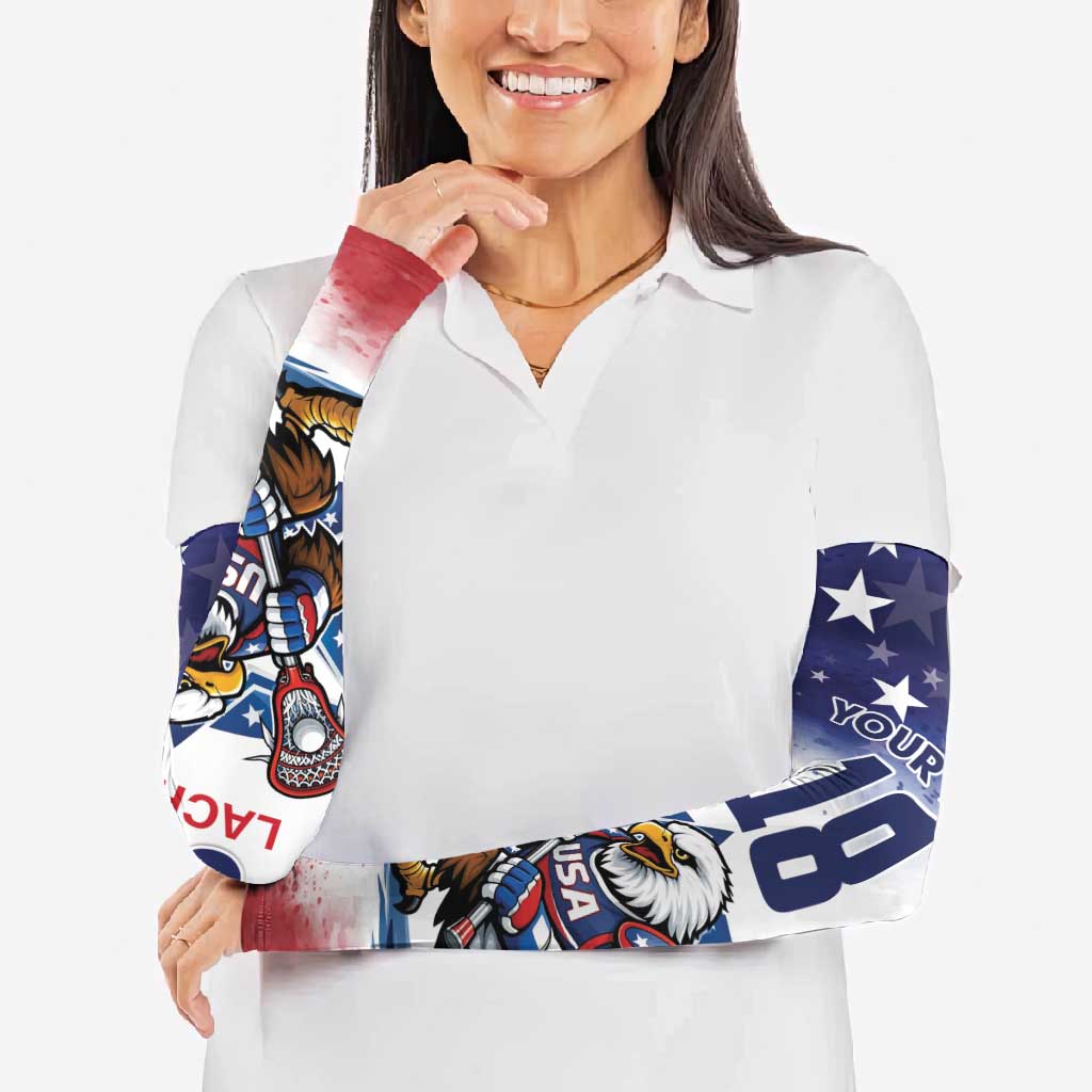 Custom USA Lacrosse Arm Sleeves American Eagle Mascot