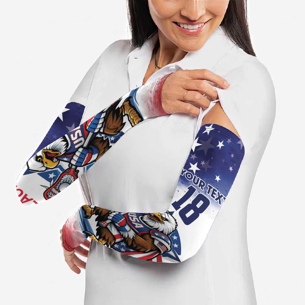 Custom USA Lacrosse Arm Sleeves American Eagle Mascot