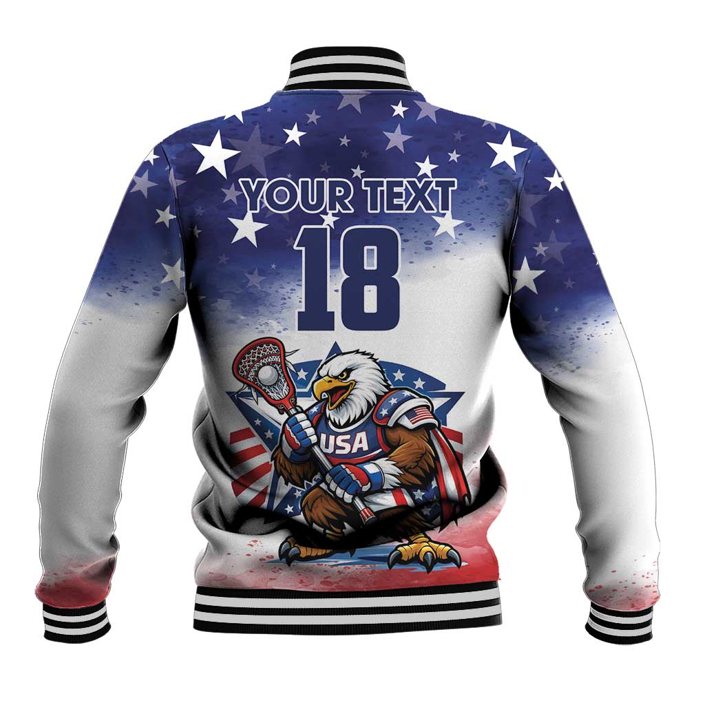 Custom USA Lacrosse Baseball Jacket American Eagle Mascot