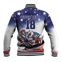 Custom USA Lacrosse Baseball Jacket American Eagle Mascot