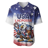 Custom USA Lacrosse Baseball Jersey American Eagle Mascot