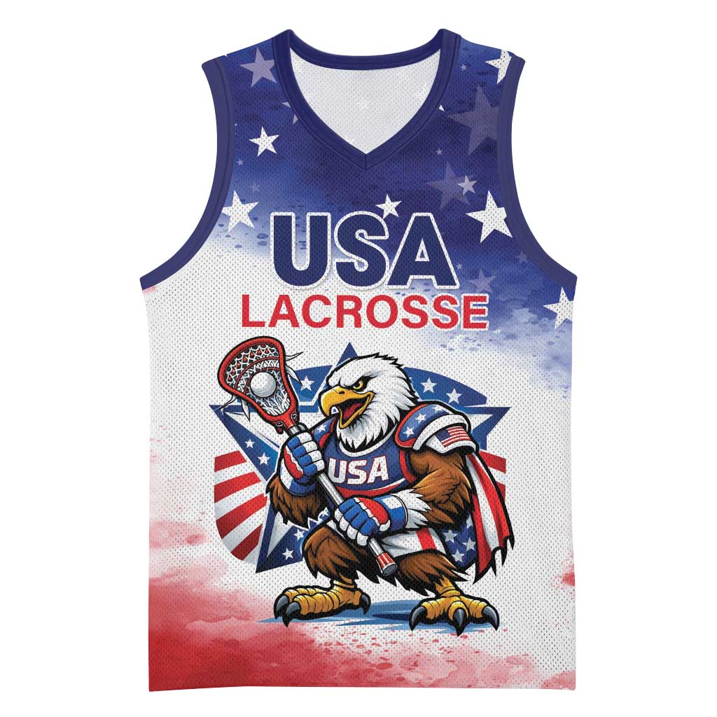 Custom USA Lacrosse Basketball Jersey American Eagle Mascot
