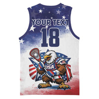 Custom USA Lacrosse Basketball Jersey American Eagle Mascot