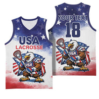 Custom USA Lacrosse Basketball Jersey American Eagle Mascot