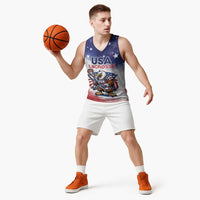 Custom USA Lacrosse Basketball Jersey American Eagle Mascot