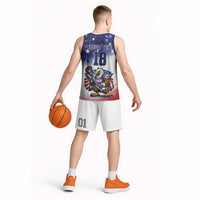 Custom USA Lacrosse Basketball Jersey American Eagle Mascot