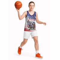 Custom USA Lacrosse Basketball Jersey American Eagle Mascot