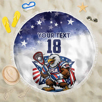 Custom USA Lacrosse Beach Blanket American Eagle Mascot
