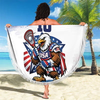 Custom USA Lacrosse Beach Blanket American Eagle Mascot