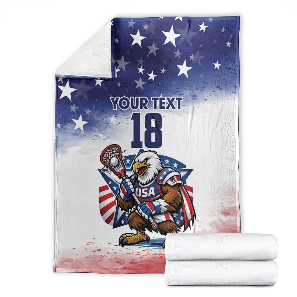 Custom USA Lacrosse Blanket American Eagle Mascot