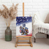Custom USA Lacrosse Canvas Wall Art American Eagle Mascot