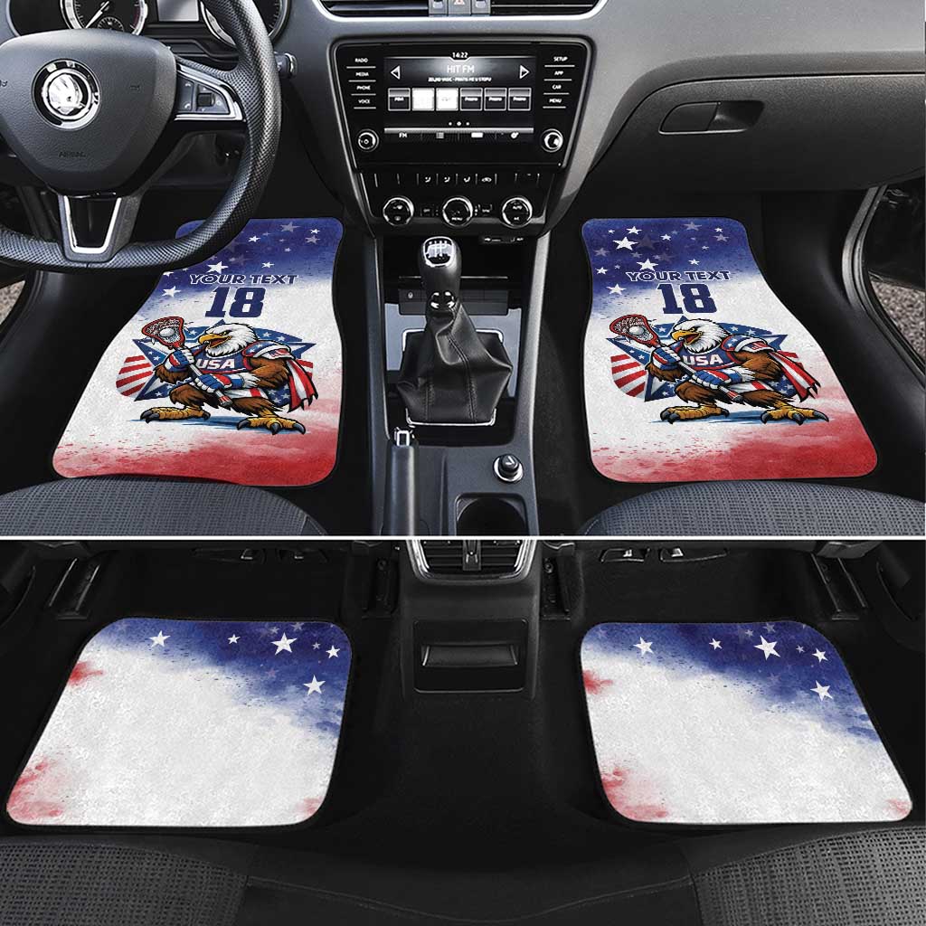 Custom USA Lacrosse Car Mats American Eagle Mascot