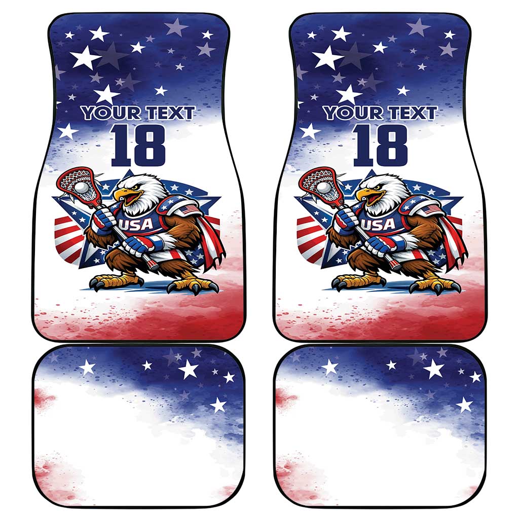 Custom USA Lacrosse Car Mats American Eagle Mascot