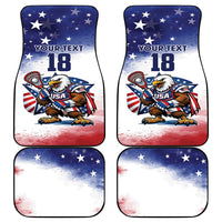 Custom USA Lacrosse Car Mats American Eagle Mascot