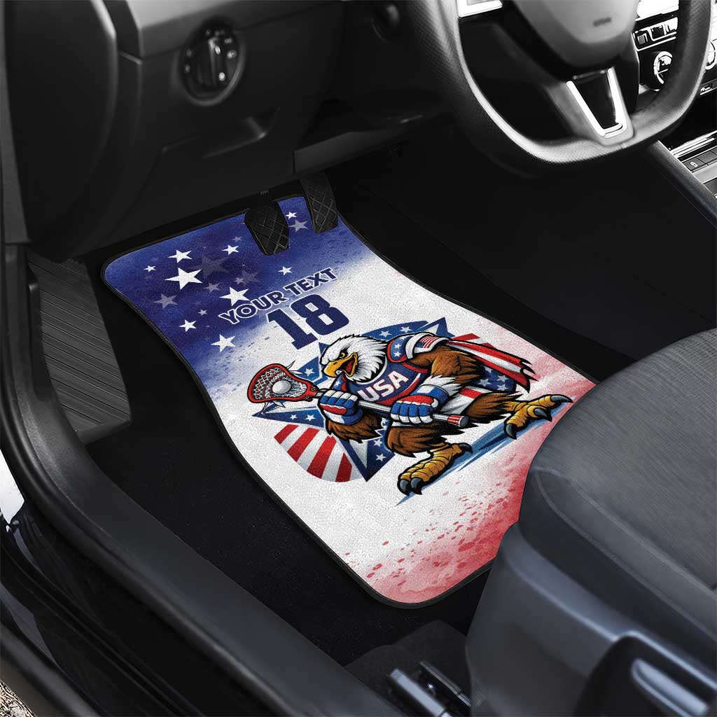 Custom USA Lacrosse Car Mats American Eagle Mascot