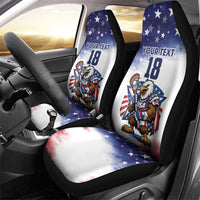 Custom USA Lacrosse Car Seat Cover American Eagle Mascot