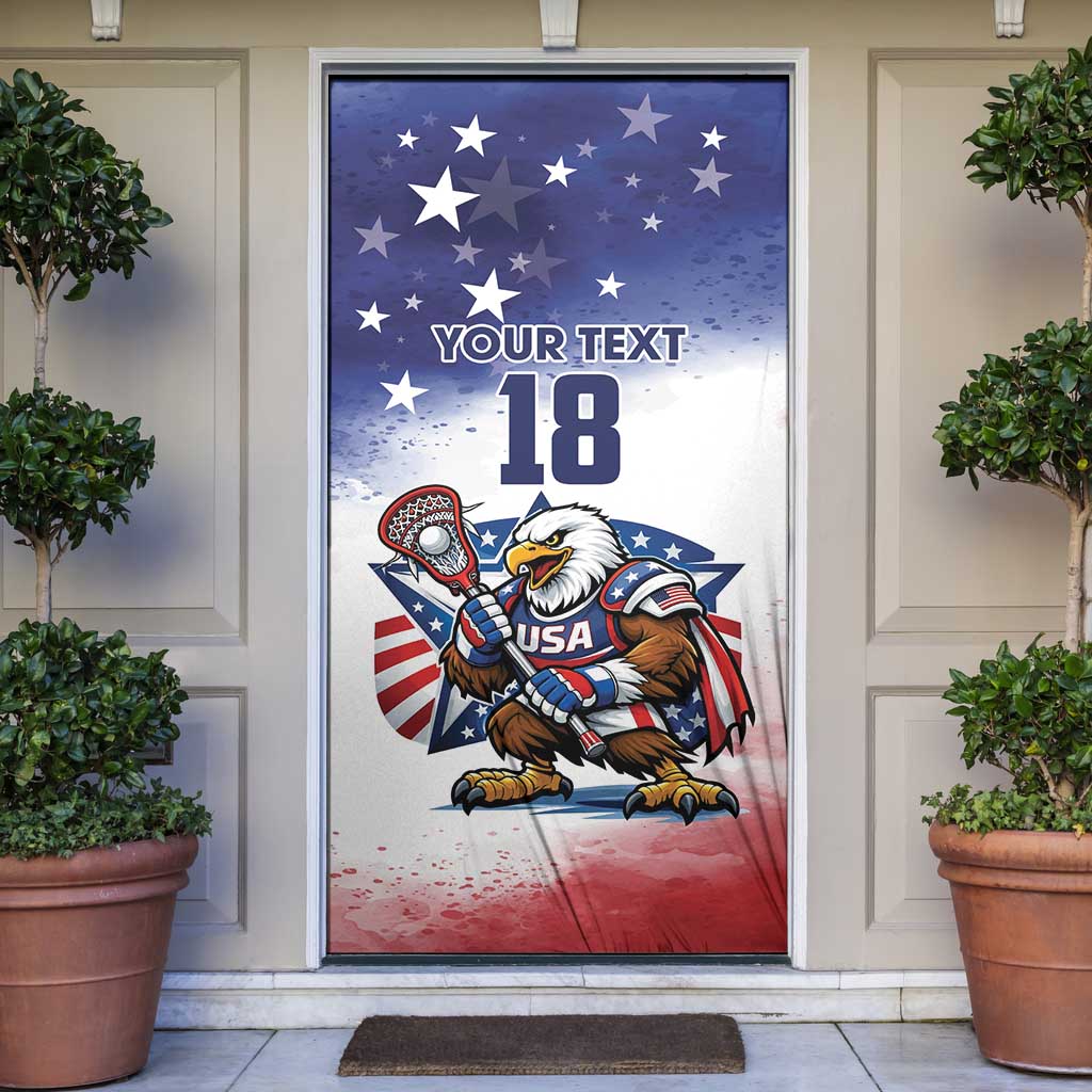 Custom USA Lacrosse Door Cover American Eagle Mascot