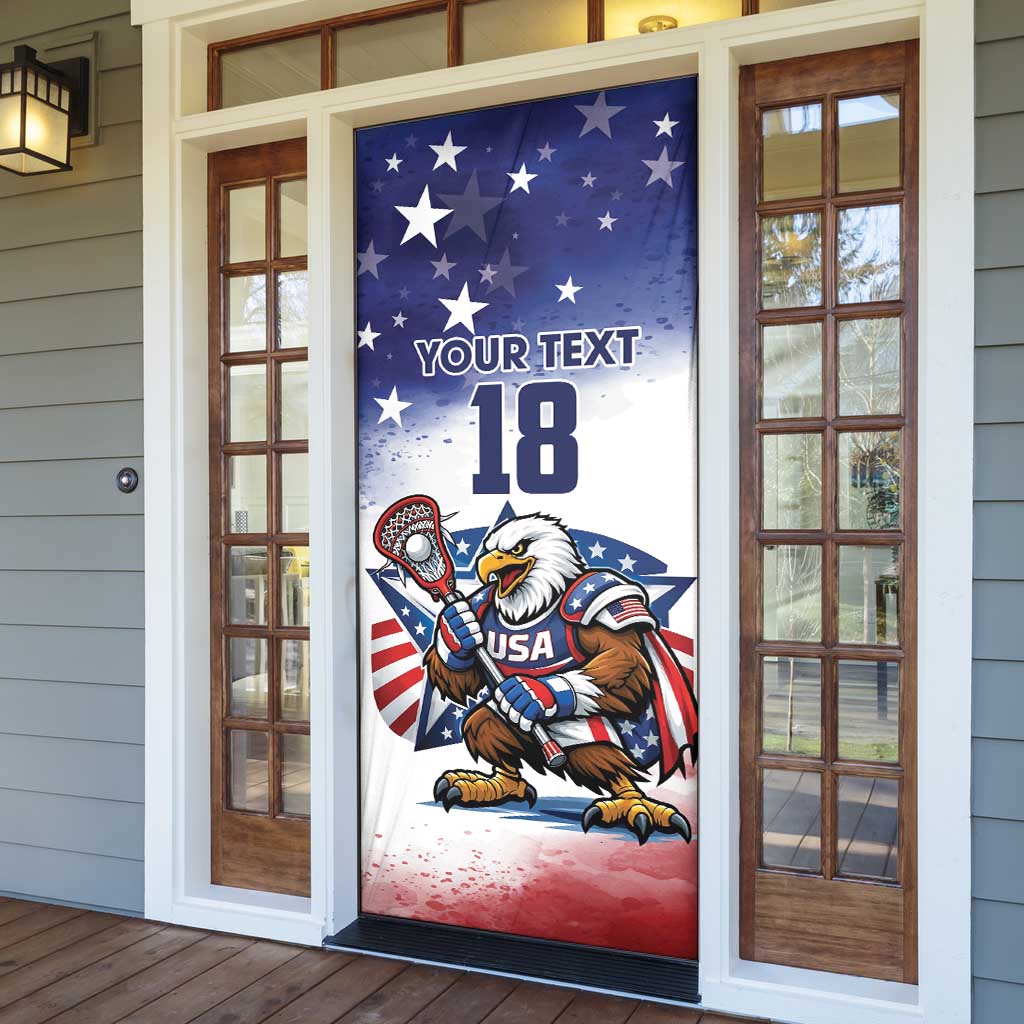 Custom USA Lacrosse Door Cover American Eagle Mascot