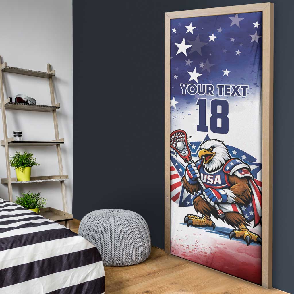 Custom USA Lacrosse Door Cover American Eagle Mascot